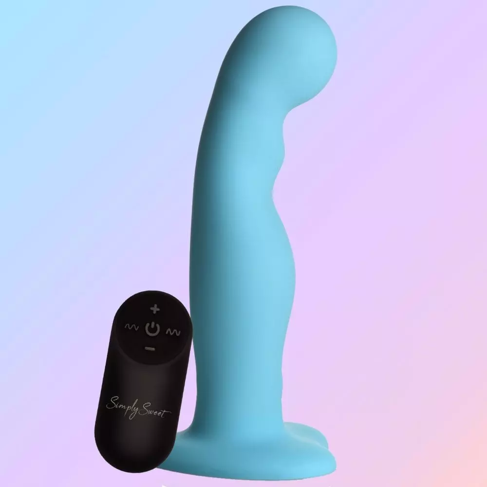 Simply Sweet 7 inch Vibrating Thick Silicone Dildo with Remote
